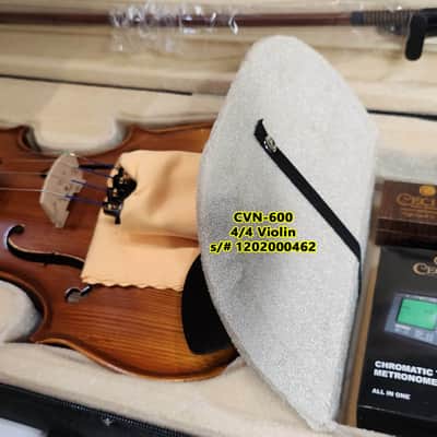 Cecilio 4/4 Advanced Level Violin Featuring Aged 7+ Years - Solid Spruce Top Highly Flamed One-Piece Maple Back and Sides All-Ebony Components, Independent Fine-Tuners, Brazilwood Bows, Hand-Rubbed Oil Finish... image 11