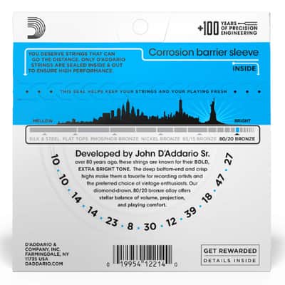 D'Addario EJ36 12-String Bronze Acoustic Guitar Strings Light 10-47 image 2