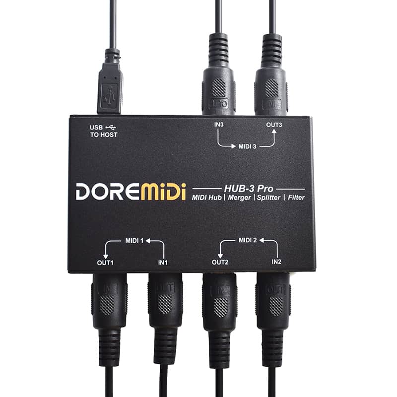 DOREMiDi MIDI HUB-3 Pro Supports Connecting MIDI DIN Devices To Computers MIDI Port Routing and MIDI Message Filtering image 1