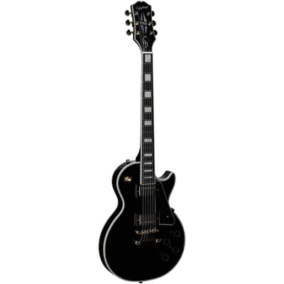 Epiphone Inspired by Gibson Les Paul Custom Electric Guitar, (with Gig Bag), Ebony image 7