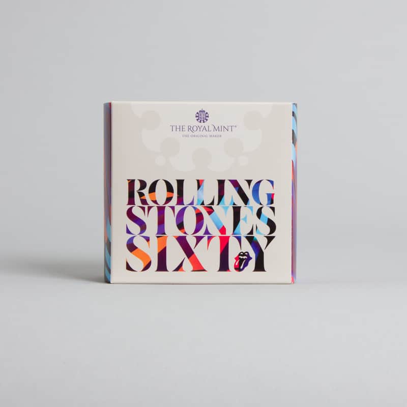 Royal Mint 1/4 ounce Rolling Stones Sixty Commemorative Gold Proof Coin. (2022) - gold finish image 1