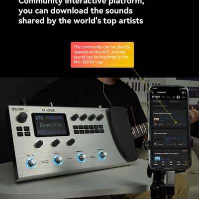 M-vave MK-300 Guitar Multi-Effect Processor | ANN Neural Modeling 120AMP/360FX | 10h Battery+300s Looper+128 Drum MIDI DAW,price include the import duty to US buyer image 12