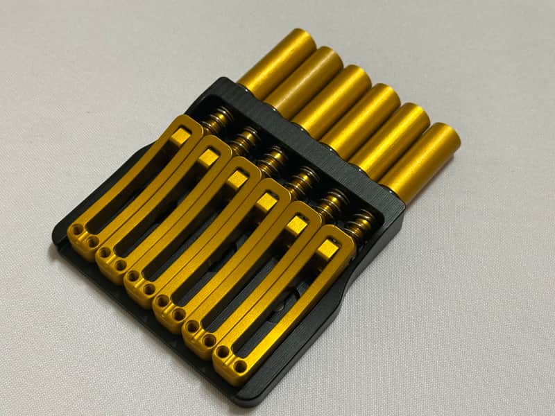 Rakhvari 6-String Hardtail Bridge - Gold/Black image 1