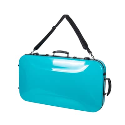 Crossrock Fiberglass Mandolin Violin Double Case-Fits A/F Style Mandolin and 4/4 Violin -Includes TSA lock, Protective Blanket, Hygrometer, Removable Shoulder Straps-Mint Blue image 3