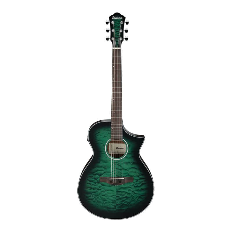 Ibanez AEWC16QA-TEH - Transparent Emerald Burst High Gloss image 1