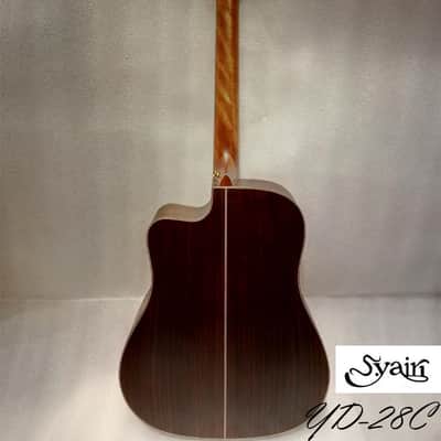 S.Yairi YD-28C all Solid Sitka Spruce & Rosewood Dreadnought Cutaway acoustic guitar image 14