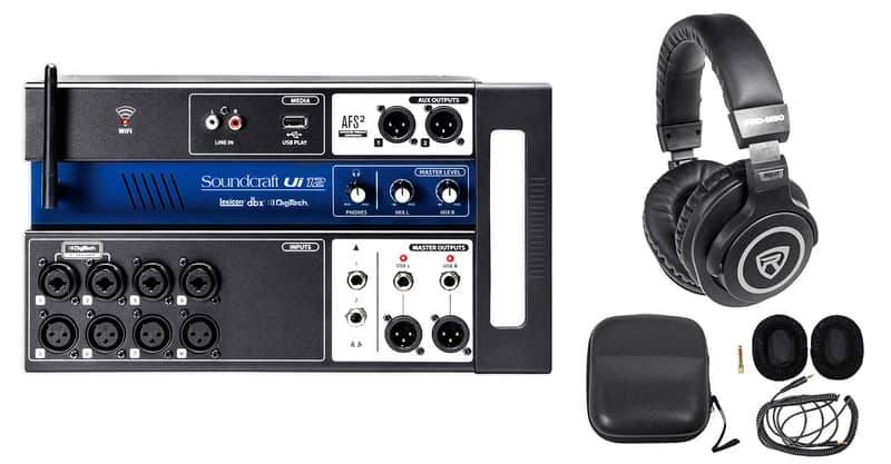 Soundcraft Ui12 12 Input Digital Mixer w/Wifi+App Control+Recording+Headphones image 1