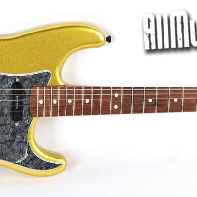 All Music Inc. Collection Custom Gold Sparkle Strat Electric Guitar w/ Gig Bag image 2