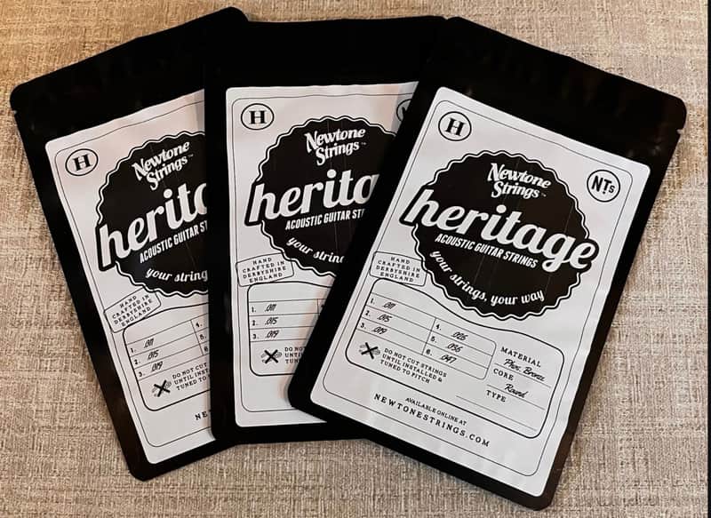 Newtone Heritage round core acoustic guitar strings phosphor bronze 3 sets  light gauge image 1