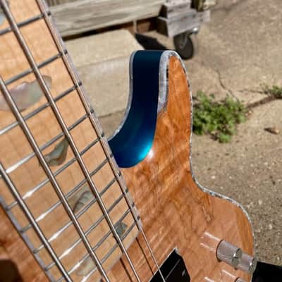 JLC Guitars Anaheim Bass - Natural, Aquamarine Metallic image 3