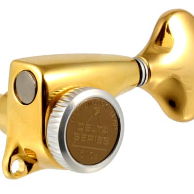 Gotoh 510-MGT Delta Series Locking 3x3 Tuning Keys With Lock Knob - GOLD