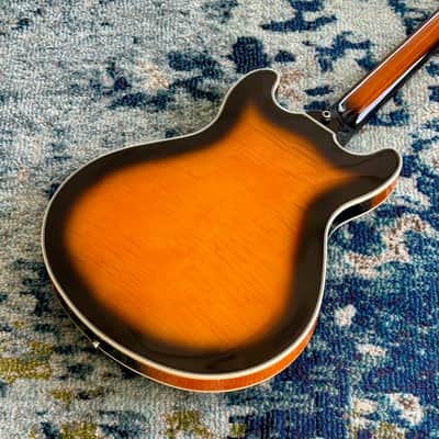 Warwick WRB1594 68PP FMTMFR RockBass Star Bass 4-String Semi-Hollow Electric Bass, Flamed Maple Vintage Sunburst Transparent High Polish RBK569823-25 image 6