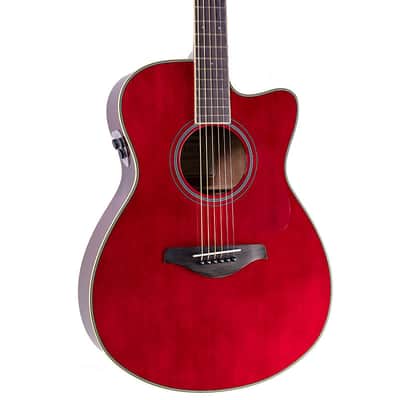 Yamaha FSC-TA TransAcoustic Concert Cutaway Ruby Red image 2