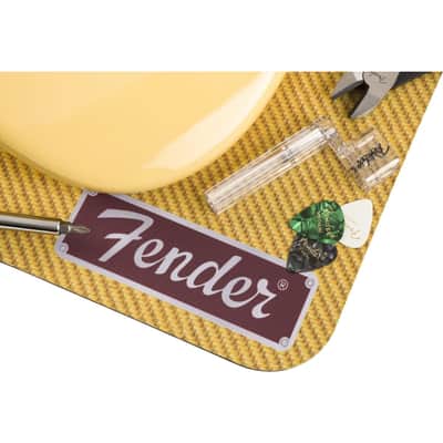 Fender Work Mat, Tweed - 5mm Padded Guitar Neck Cradle with Storage Tube image 5