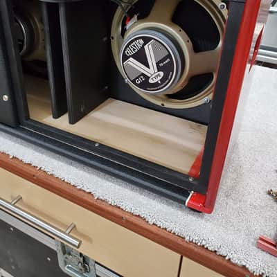 KW Cabs HB-2 - Cherry Red Sapele & Black Tolex 2x12 Guitar Speaker Cabinet image 3
