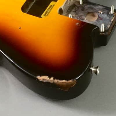 Lefty Fender Standard Telecaster 3 Tone Sunburst Tele Body Natural Relic Custom Build Project image 11