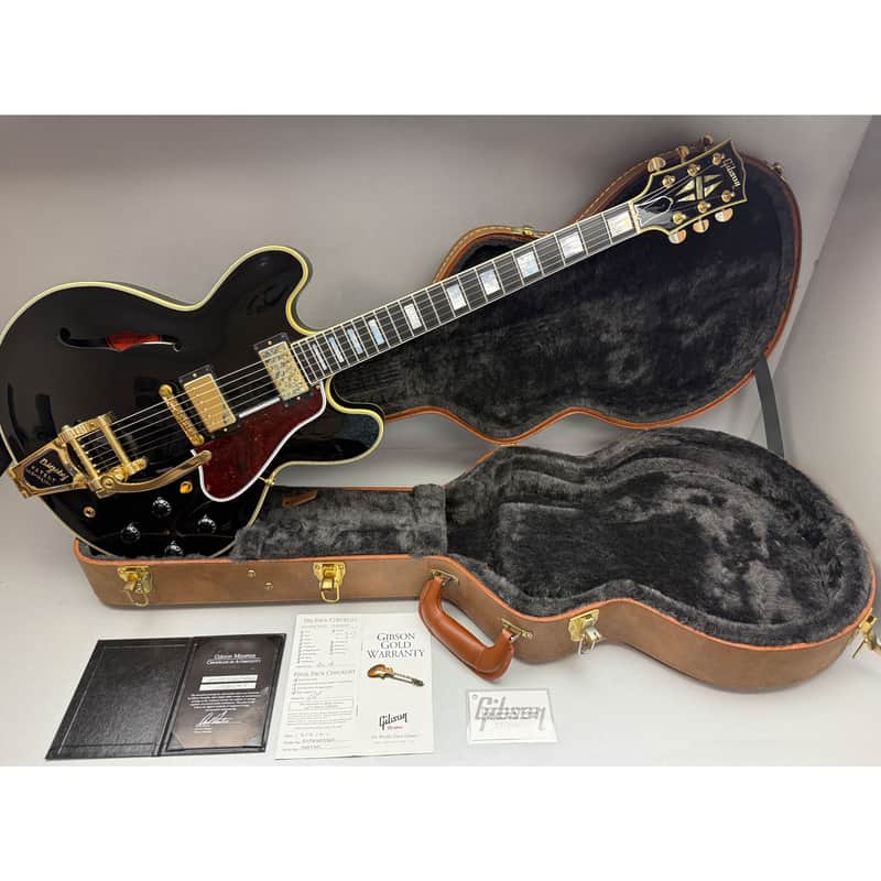 Gibson Memphis ES-355 VOS Ebony Bigsby 2015 Second Hand | Reverb