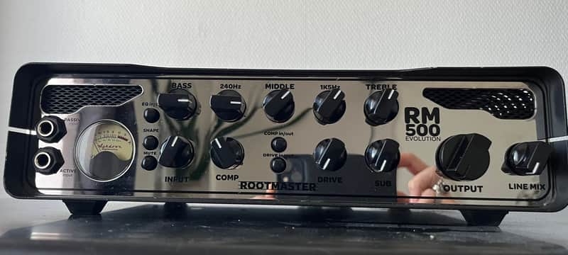 Ashdown RM-500 EVO Rootmaster 500-Watt Bass Amp Head 2015 - 2017 - Steel/Mirror image 1