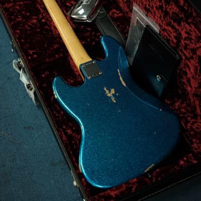 Fender 1964 Jazz Bass Relic - 2018 Blue Spkl image 6
