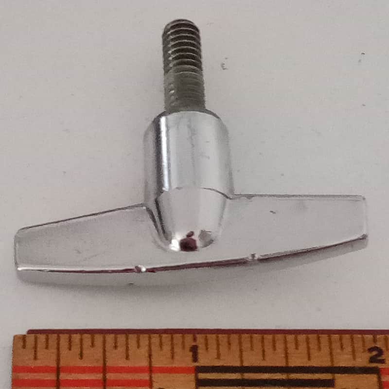 Ludwig 3/4"x1/4"-20 Wing-Screw Chrome T-Handle Cymbal/Tom Stand Part Vintage70s image 1