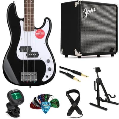 Squier Mini Precision Electric Bass and Fender Rumble 15 Amp Essentials Bundle - Black image 4