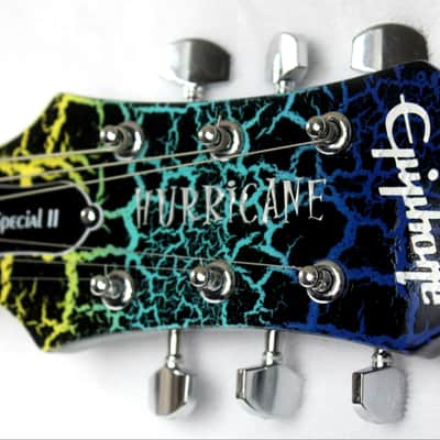 Custom Crackle Painted and Upgraded Epiphone LP Special ll Electric Guitar With Matching Headstock image 8