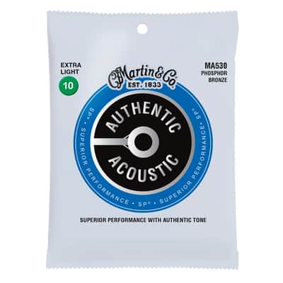 MA530 AUTHENTIC SP 92/8 Phosphore Bronze Extra Light 10/47 Martin Strings image 1