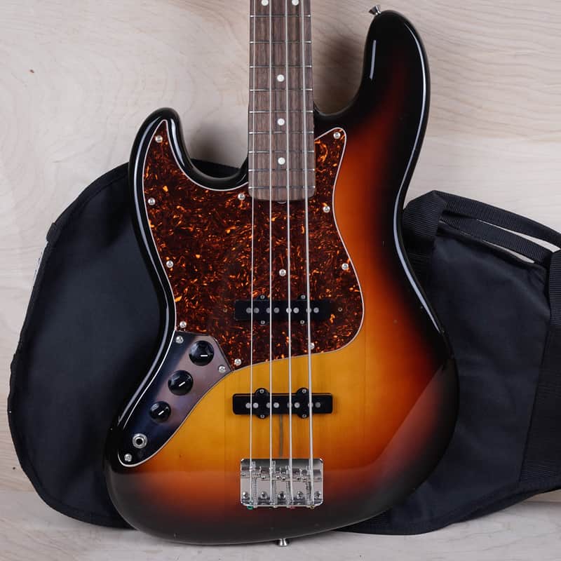 Fender JB-62LH Jazz Bass Reissue MIJ 1990 Sunburst Lefty Handed Lefty Japan w/ Bag image 1