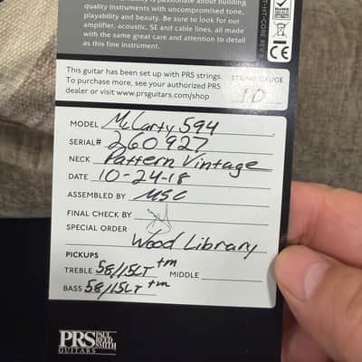PRS McCarty 594 Wood Library Brazilian Rosewood Fingerboards image 7