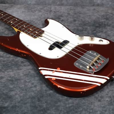 Olinto By La Bella 4-String Short Scale Bass - Candy Apple Red Relic w/Matching headstock image 17