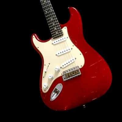 LEFTY! Vintage ST62 Fender Stratocaster Custom Relic Aged Crimson Red Nitro Lacquer New Maple Neck 7.5 Lb HSC image 1