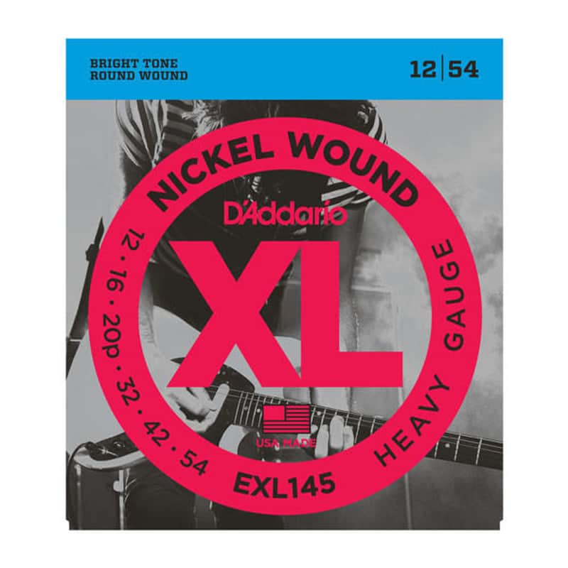 D'Addario - XL EXL145 - Electric Guitar String Set with  Heavy Plain 3rd - Nickel Wound - 12-54 (EXL145) image 1