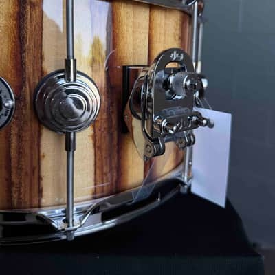 ~WOW!~ DW Collector's Series 333 Pure Maple 7x14 Snare Drum in Natural Gloss Lacquer over Exotic African Chechen with Chrome Hardware image 5