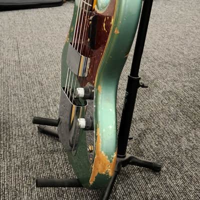 Fender Custom Shop '61 Jazz Bass Heavy Relic 4-String Bass Guitar, Rosewood Fingerboard, Sherwood Metallic image 4