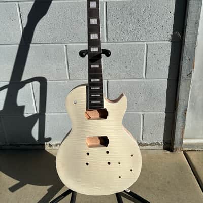 DIY LP Style Guitar Kit Flame Maple Veneer/ Mahogany Body And Neck image 1