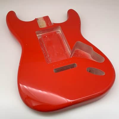 BloomDoom Nitro Lacquer Aged Relic Fiesta Red S-Style Vintage Custom Guitar Body image 2