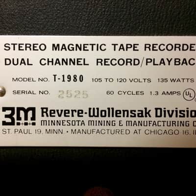 3M Wollensak T-1980 Reel to Reel 2 Tube Amps 1964 image 15