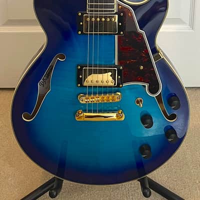 2017 D’Angelico Excel EX-SS semi-hollow archtop Blue Burst+ OHSC + Schallers 100% MINT image 1
