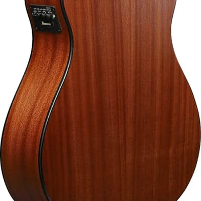 Ibanez AAM50LCE Left-Handed Grand Auditorium Acoustic-Electric Guitar, Solid Spruce Top, Open Pore Light Brown Sunburst image 4