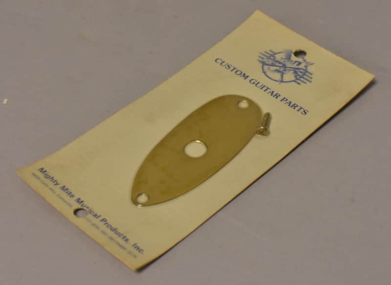 1980s Mighty Mite USA Input Jack Plate Gold Sealed NOS image 1