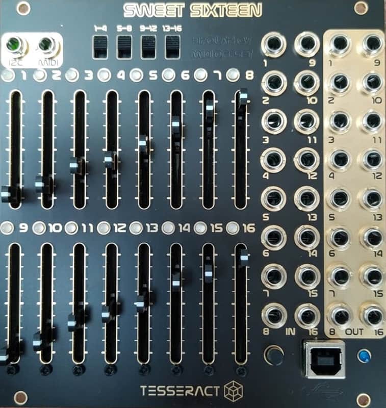 TESSERACT MODULAR SWEET SIXTEEN MK2 16N FADERBANK FULL DIY KIT : BRAND NEW :  [DETROIT MODULAR] image 1