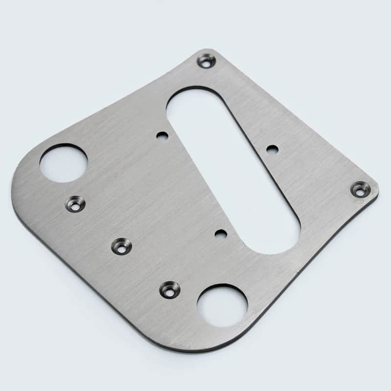 Brushed Stainless Steel Tele Style Guitar Bridge Plate image 1