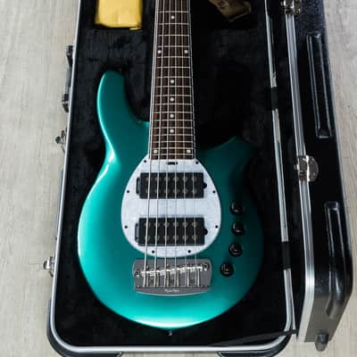 Ernie Ball Music Man BFR Bongo 6 HH 6-String Bass Rosewood Board Grabber Green image 9
