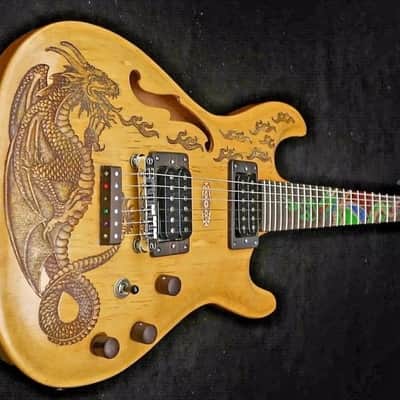 T's Guitars Arc-Singlecut Hollow Quilt Trans Blue Denim Burst 2020