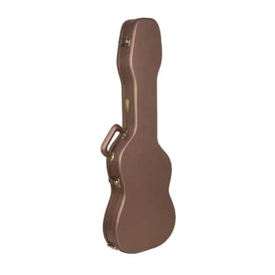Crossrock Designer Series- Universal Wooden Case for Stratocaster and Telecaster Electric Guitars- Security Lock, Metal Feet, Storage Space- Chocolate Brown image 2
