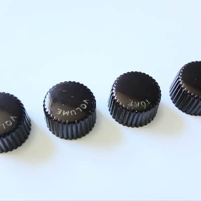 1960's Harmony / Silvertone Dark Brown Cupcake Guitar Knobs - Complete Set Of 4 image 3