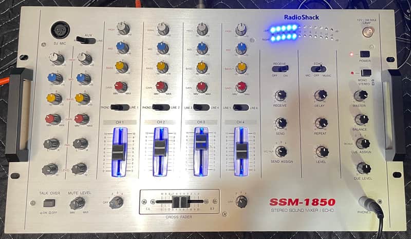 Radio Shack SSM-1850 4 Channel DJ Stereo Mixer w/ Echo - 2x Phono Inputs image 1