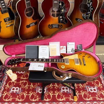 Immagine Gibson Murphy Lab Custom R9 1959 Les Paul Standard Reissue Heavy Aged Golden Poppy Burst LPR59HAGPBNH1 - 7