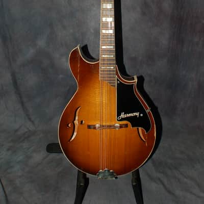 1972 Sunburst Harmony Batwing Mandolin Pro Setup Gigbag image 1
