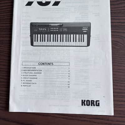 Korg Service Manual for Performing Shnthesizer 707 1987
